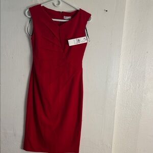 Calvin Klein sleeveless Red Dress size 6P